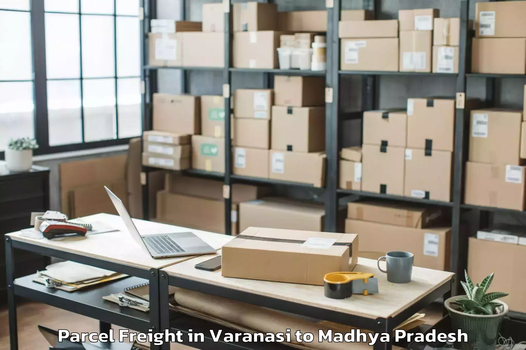 Varanasi to Biaora Parcel Freight Booking